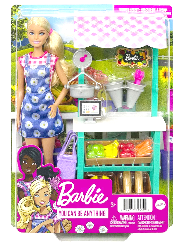 MUNECA BARBIE VERDULERA PUESTO DE FERIA CON ACCESORIOS ORIGINAL MATTEL